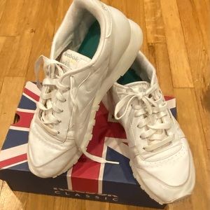 Reebok Classic Leather White Size 8.5 With Spenco Insoles